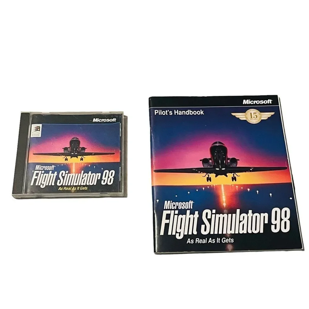 10/$25🦋 Microsoft Flight Simulator 98 with Pilot's Handbook